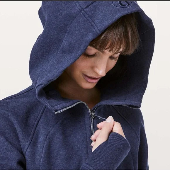 LULULEMON SCUBA HOODIE HEATHERED HERO BLUE JACKET - Picture 2 of 9